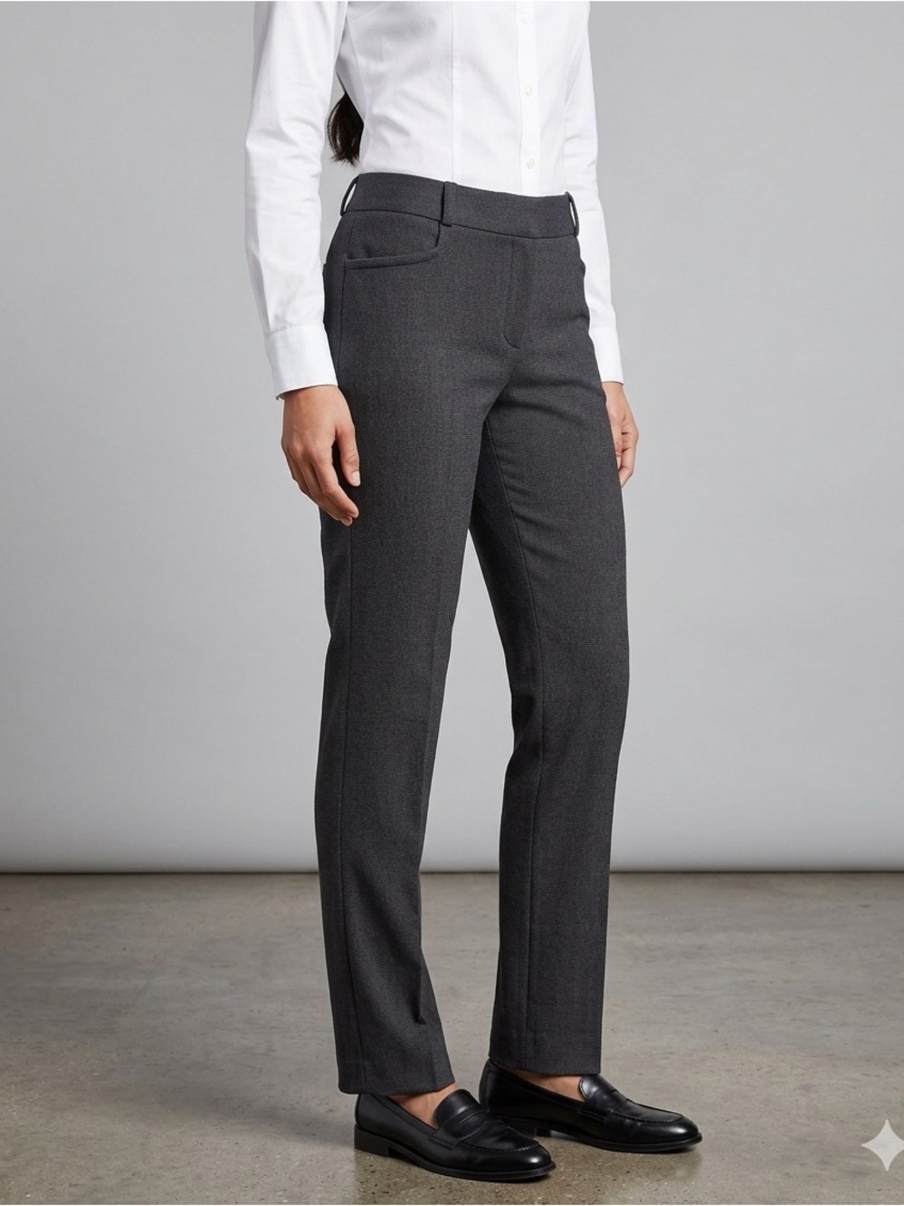 Banana Republic Women’s 6 The Sloan Fit Trouser Dress Pants Black Gray Check S